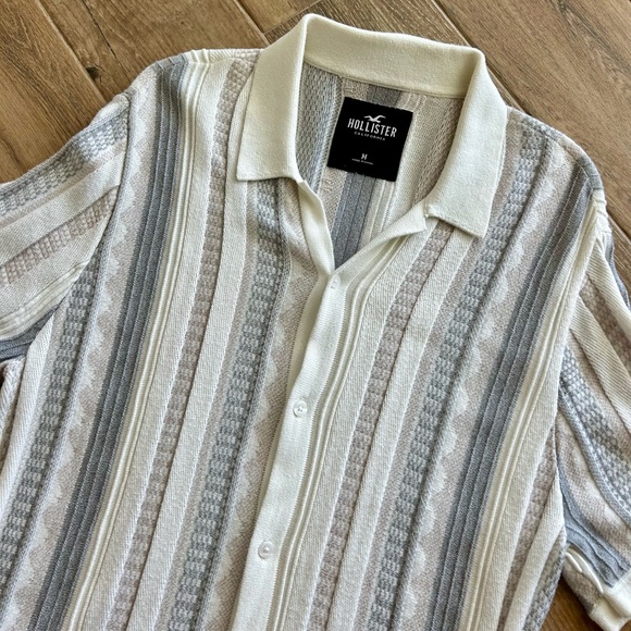 Hollister Other - Hollister Striped Sweater Shirt Mens M  Button Down S/S Beachy Coastal R…